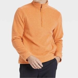 Men’s Pullover Micro Fleece Sweatshirt Top All‎ in Motion Size S Orange